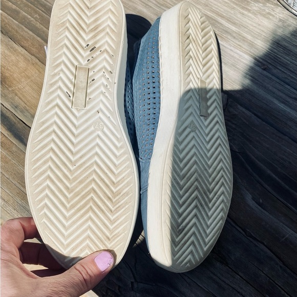 Ferrini Blue Leather Cutout Sneakers - Picture 5 of 8